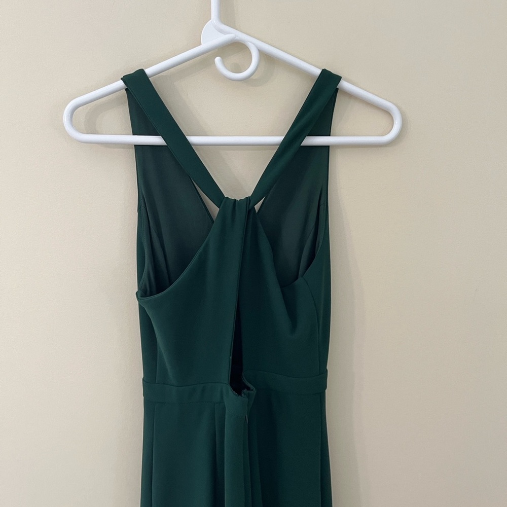 LULUS Green V Neck Twist Back Skater Maxi Length Prom Dress XS NWOT - Picture 8 of 10